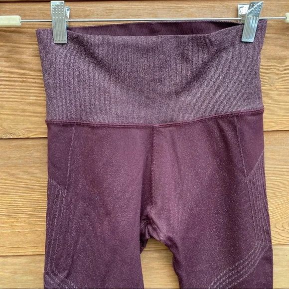 Athleta Twilight Tight Sparkle Seamless Leggings Burgundy XS - Picture 6 of 11